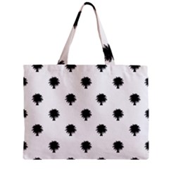 Black And White Tropical Print Pattern Zipper Mini Tote Bag by dflcprintsclothing