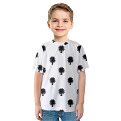 Black And White Tropical Print Pattern Kids  Sport Mesh Tee