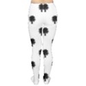 Black And White Tropical Print Pattern Tights View2