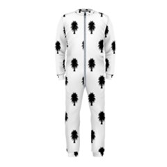 Black And White Tropical Print Pattern Onepiece Jumpsuit (kids) by dflcprintsclothing