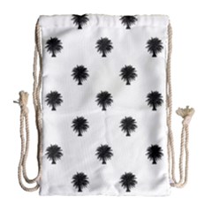 Black And White Tropical Print Pattern Drawstring Bag (large) by dflcprintsclothing