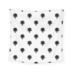 Black And White Tropical Print Pattern Square Tapestry (small)