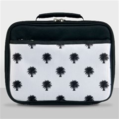 Black And White Tropical Print Pattern Lunch Bag by dflcprintsclothing