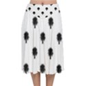 Black And White Tropical Print Pattern Velvet Flared Midi Skirt View1