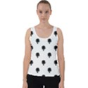 Black And White Tropical Print Pattern Velvet Tank Top View1