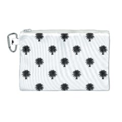 Black And White Tropical Print Pattern Canvas Cosmetic Bag (large) by dflcprintsclothing