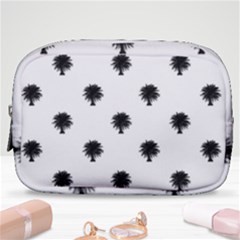 Black And White Tropical Print Pattern Make Up Pouch (small) by dflcprintsclothing