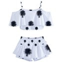 Black And White Tropical Print Pattern Kids  Off Shoulder Skirt Bikini View1