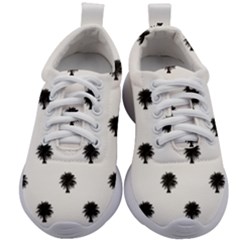 Black And White Tropical Print Pattern Kids Athletic Shoes