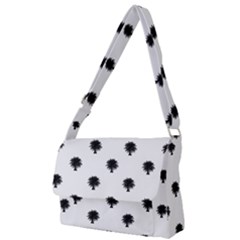 Black And White Tropical Print Pattern Full Print Messenger Bag (l) by dflcprintsclothing