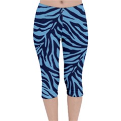 Zebra 3 Velvet Capri Leggings  by dressshop