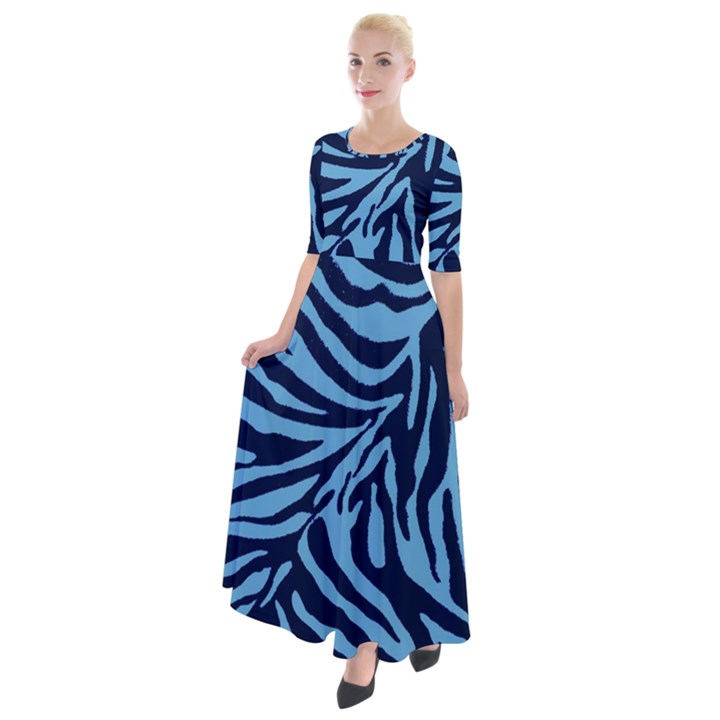 Zebra 3 Half Sleeves Maxi Dress