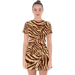 Zebra 2 Drop Hem Mini Chiffon Dress by dressshop