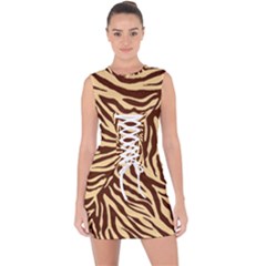 Zebra 2 Lace Up Front Bodycon Dress by dressshop