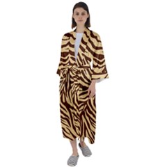 Zebra 2 Maxi Satin Kimono