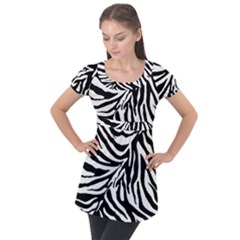 Zebra 1 Puff Sleeve Tunic Top by dressshop