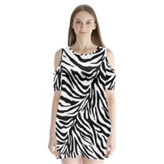 Zebra 1 Shoulder Cutout Velvet One Piece by dressshop