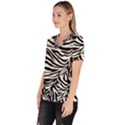 Zebra 1 Women s V-Neck Scrub Top View2