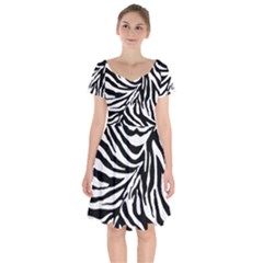 Zebra 1 Short Sleeve Bardot Dress by dressshop