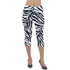 Zebra 1 Lightweight Velour Capri Leggings  by dressshop