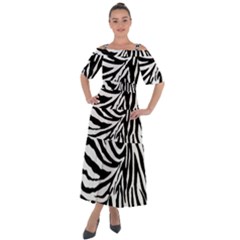 Zebra 1 Shoulder Straps Boho Maxi Dress  by dressshop