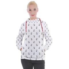 Children With Backpack Cartoon Drawing Print Pattern Women s Hooded Pullover by dflcprintsclothing