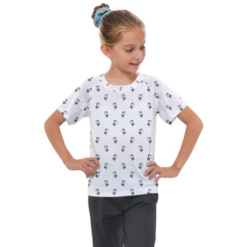 Children With Backpack Cartoon Drawing Print Pattern Kids  Mesh Piece Tee by dflcprintsclothing