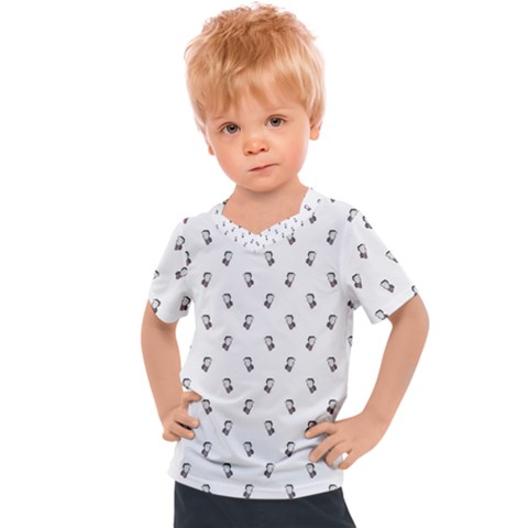 Children With Backpack Cartoon Drawing Print Pattern Kids  Sports Tee by dflcprintsclothing