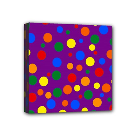 Gay Pride Rainbow Multicolor Dots Mini Canvas 4  X 4  (stretched) by VernenInk