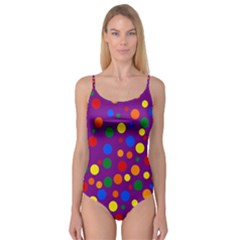 Gay Pride Rainbow Multicolor Dots Camisole Leotard  by VernenInk