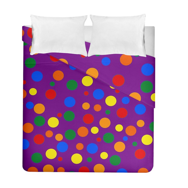 Gay Pride Rainbow Multicolor Dots Duvet Cover Double Side (Full/ Double Size)