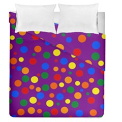 Gay Pride Rainbow Multicolor Dots Duvet Cover Double Side (queen Size) by VernenInk