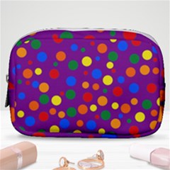 Gay Pride Rainbow Multicolor Dots Make Up Pouch (small) by VernenInk