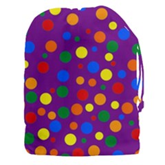 Gay Pride Rainbow Multicolor Dots Drawstring Pouch (3xl) by VernenInk