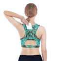 Blue Florals As A Ornate Contemplative Collage Sports Bra With Pocket View2