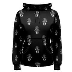 Creepy Skull Doll Motif Print Pattern Women s Pullover Hoodie