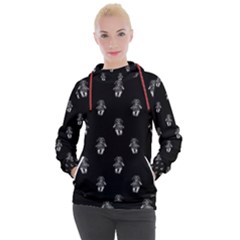 Creepy Skull Doll Motif Print Pattern Women s Hooded Pullover