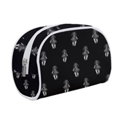 Creepy Skull Doll Motif Print Pattern Makeup Case (small)