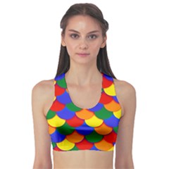 Gay Pride Scalloped Scale Pattern Sports Bra by VernenInk