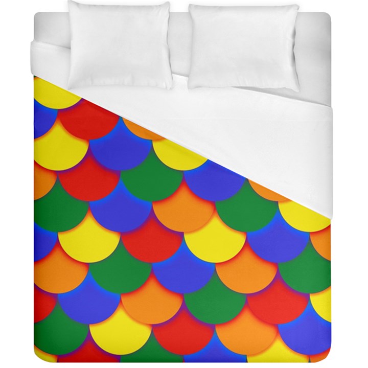 Gay Pride Scalloped Scale Pattern Duvet Cover (California King Size)