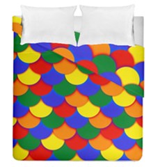 Gay Pride Scalloped Scale Pattern Duvet Cover Double Side (queen Size) by VernenInk