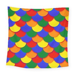 Gay Pride Scalloped Scale Pattern Square Tapestry (large) by VernenInk