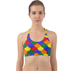 Gay Pride Scalloped Scale Pattern Back Web Sports Bra