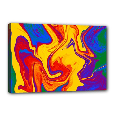 Gay Pride Swirled Colors Canvas 18  X 12  (stretched) by VernenInk