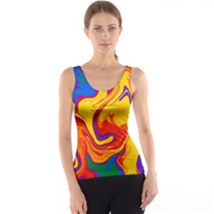 Gay Pride Swirled Colors Tank Top by VernenInk