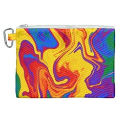 Gay Pride Swirled Colors Canvas Cosmetic Bag (xl)