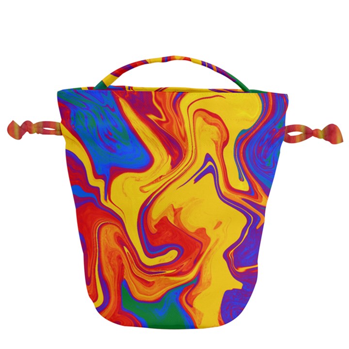 Gay Pride Swirled Colors Drawstring Bucket Bag