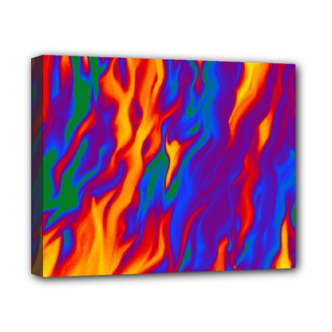 Gay Pride Abstract Smokey Shapes Canvas 10  X 8  (stretched) by VernenInk