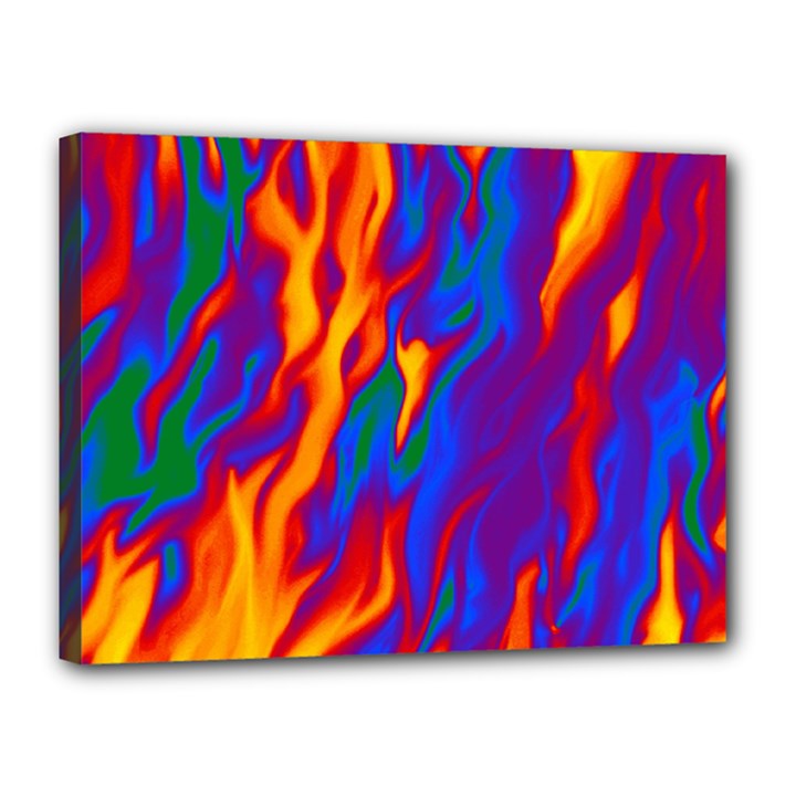 Gay Pride Abstract Smokey Shapes Canvas 16  x 12  (Stretched)