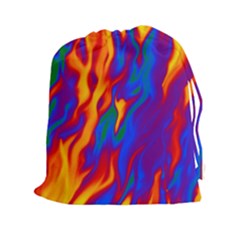 Gay Pride Abstract Smokey Shapes Drawstring Pouch (2xl) by VernenInk